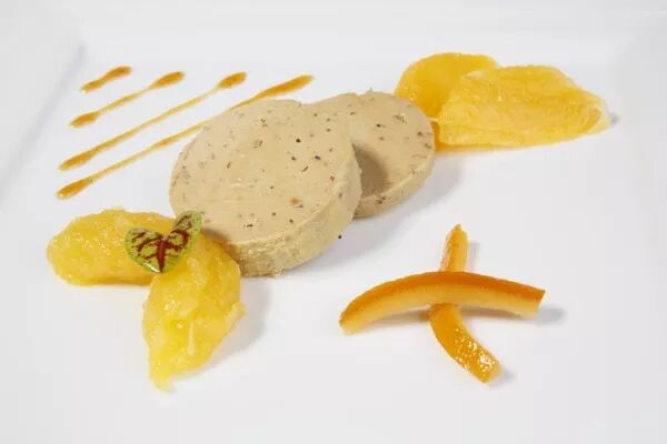 Délice de foie gras aux écorces d'oranges confites 